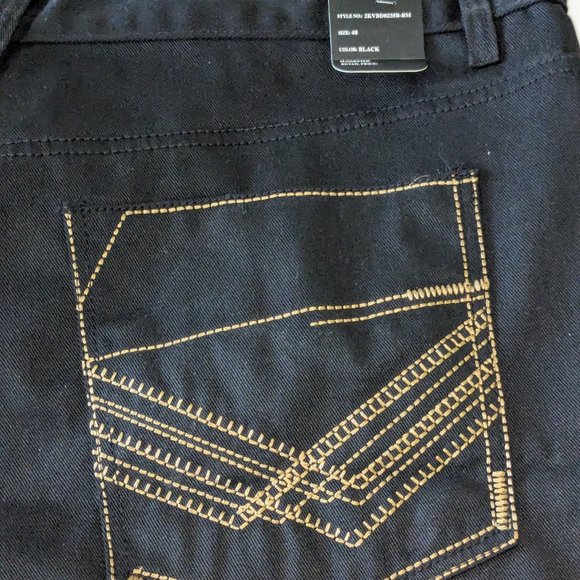 Jeanetix Men’s Black Denim Jeans Size 48x32 New With Tags Streetwear Hip Hop - Picture 9 of 9